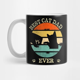 Best Cat Dad Ever Bump Fit Retro Vintage Mug